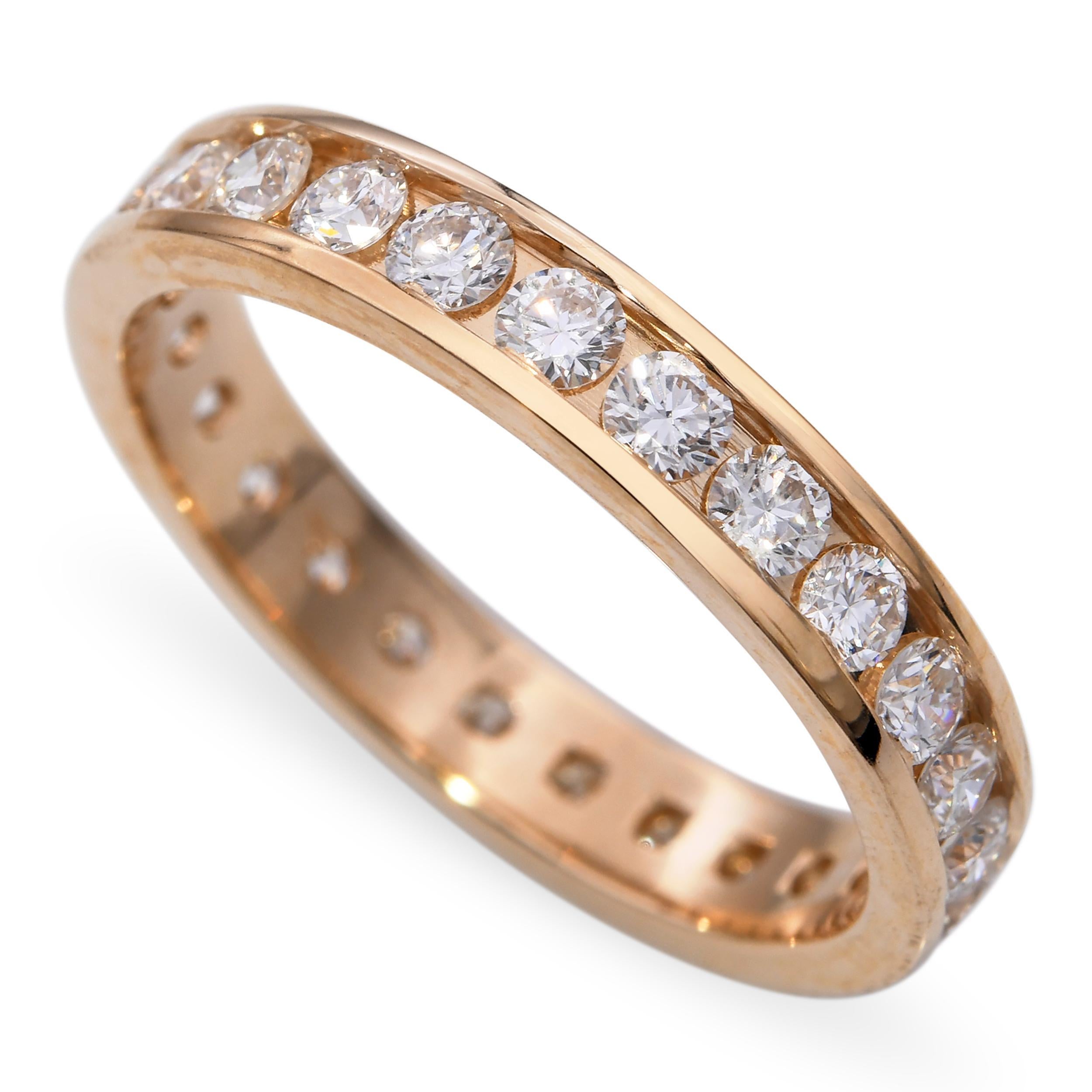 Bracelet éternel en or jaune 14k avec diamants en serti clos Bon état - En vente à New York, NY