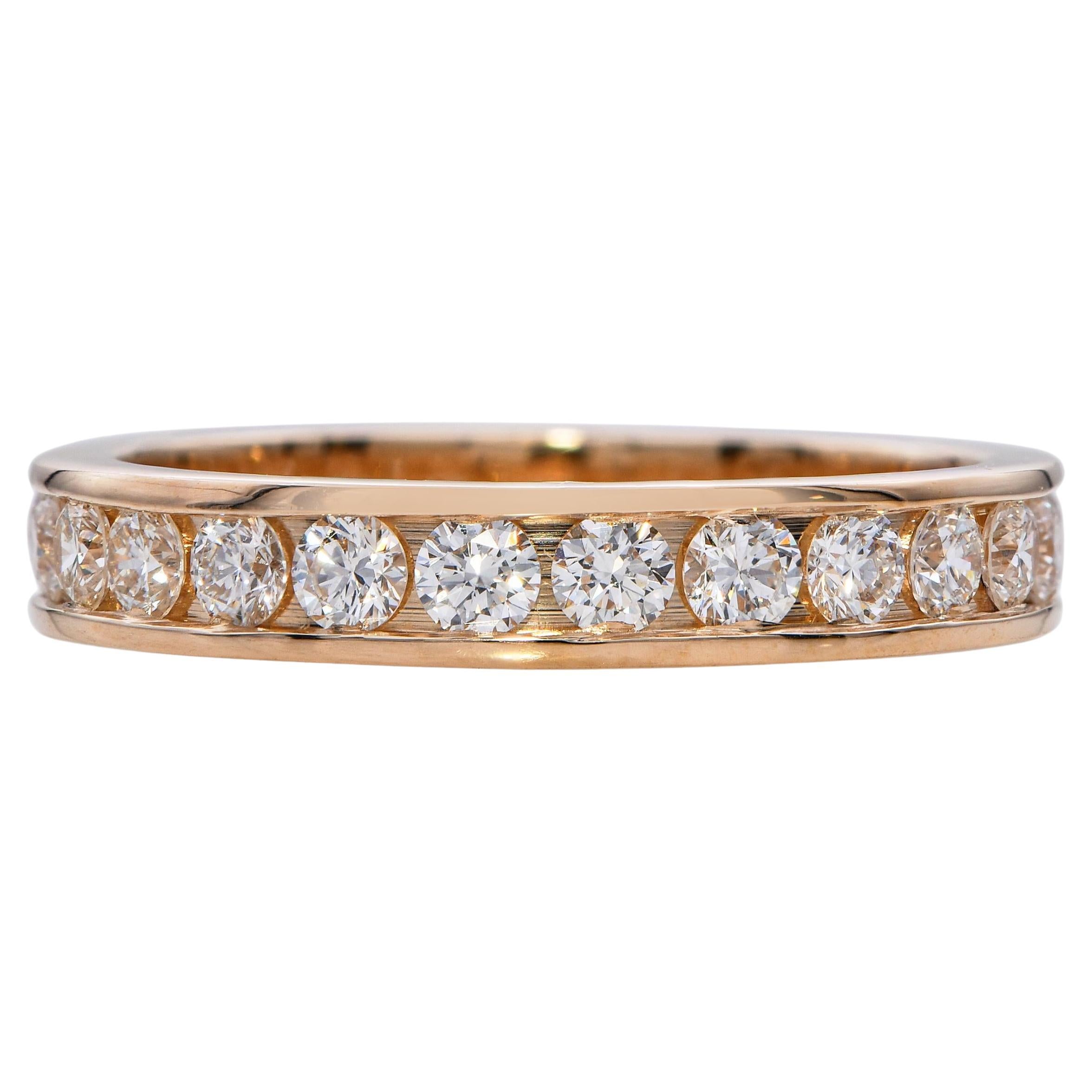Bracelet éternel en or jaune 14k avec diamants en serti clos