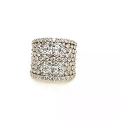 14K Yellow Gold Diamond Cigar Ring