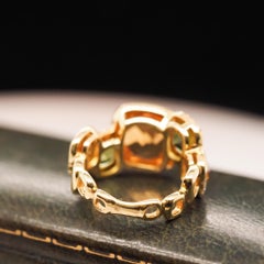 14K Yellow Gold Diamond, Citrine and Peridot Ring