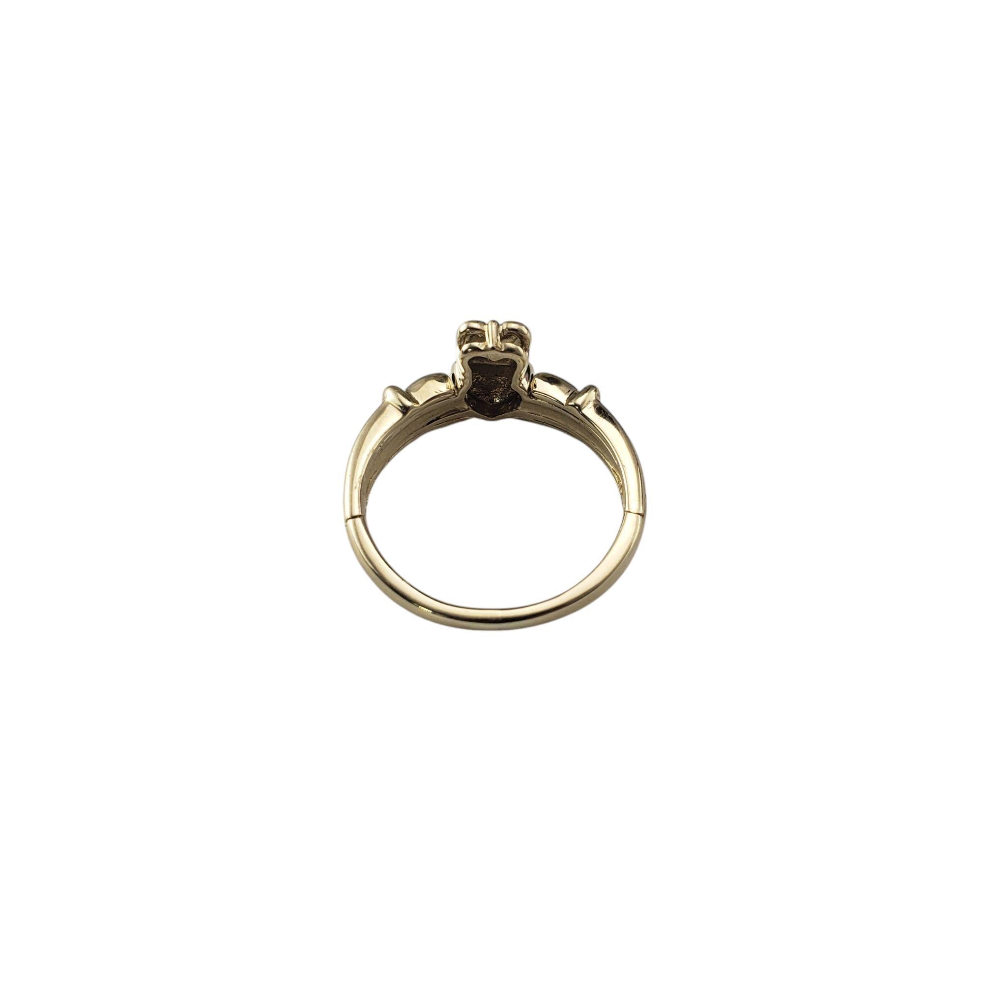 Women's 14K Yellow Gold Diamond Claddagh Opening Arms Eternity Ring Size 5.5 #21115