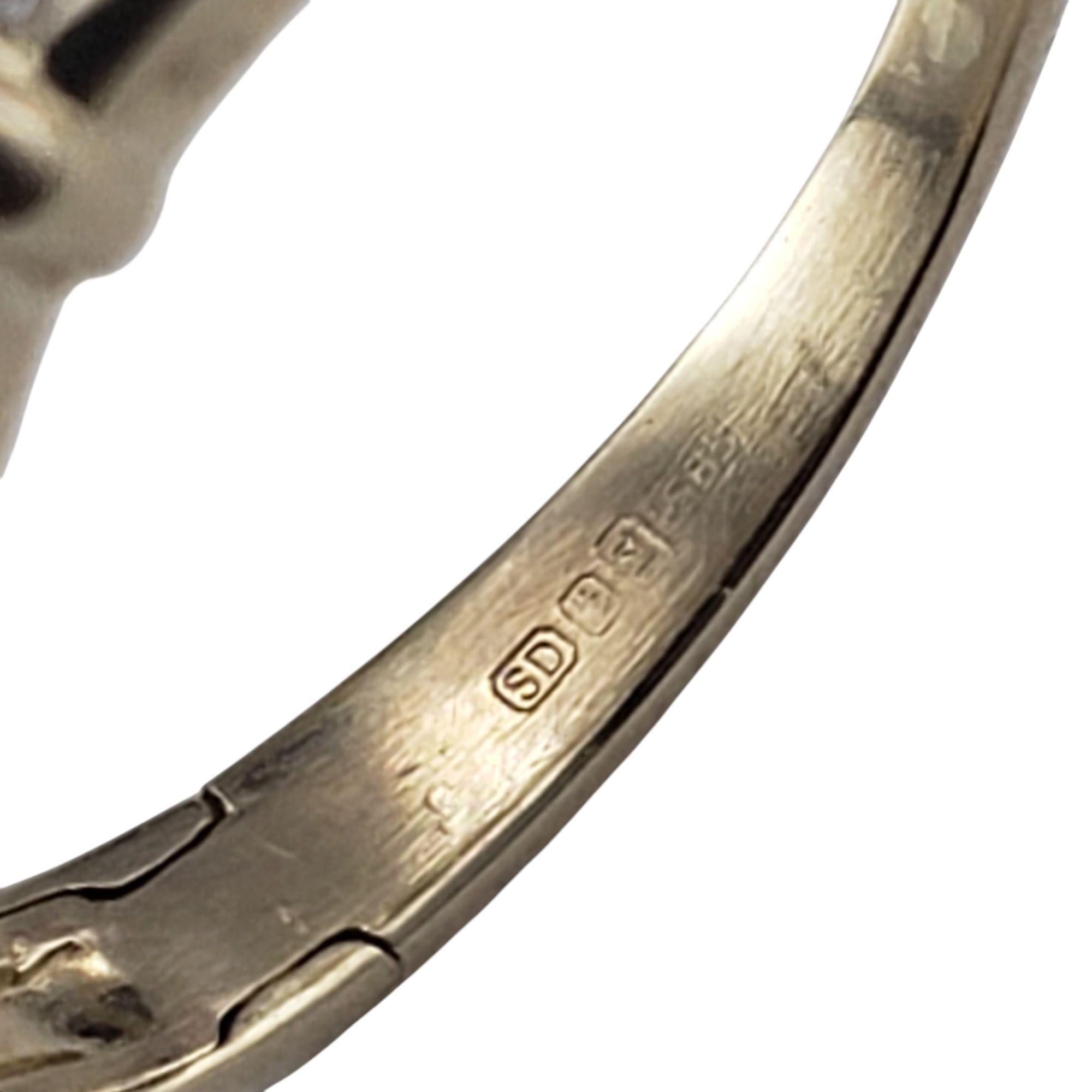 14K Yellow Gold Diamond Claddagh Opening Arms Eternity Ring Size 5.5 #21115 4