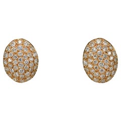 Vintage 14K Yellow Gold Diamond Cluster Earrings 2.00TDW, 7gr