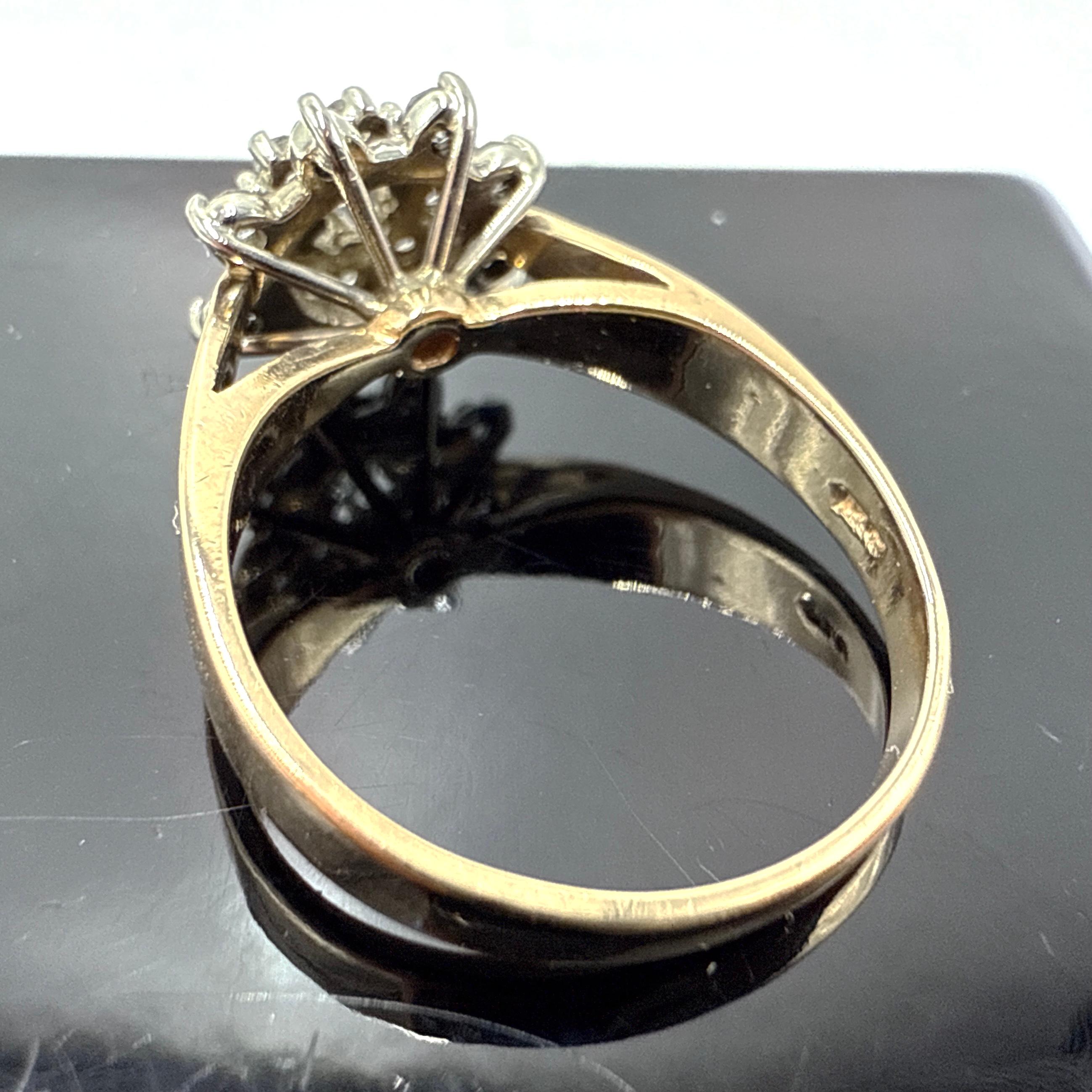 14K Yellow Gold Diamond Cluster Engagement Ring – 0.46ct Total Weight im Angebot 2