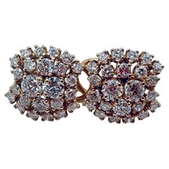 14K Yellow Gold Diamond Cluster “Graped” Earrings
