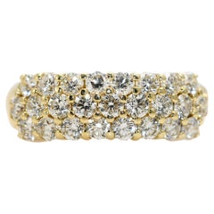 Vintage 14K Yellow Gold Diamond Cluster Ring, 1.35tdw, 5.7g
