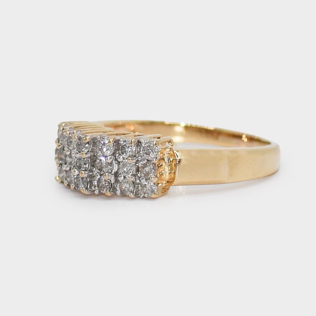 14k Yellow Gold Diamond Cluster Ring .35tdw, 4.4gr For Sale 1