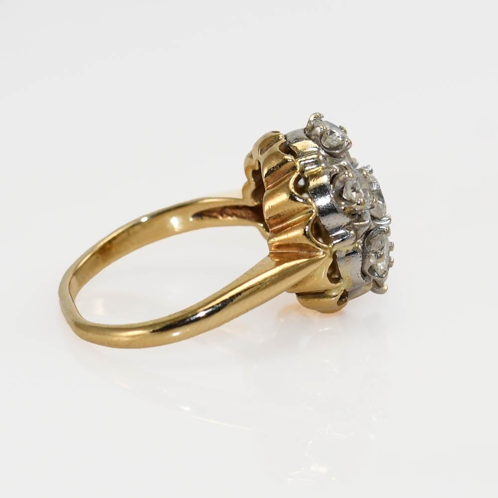 14k Yellow Gold Diamond Cluster Ring, 5.7gr For Sale 4