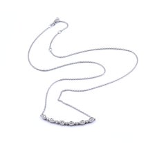 14 Karat White Gold Diamond Smile Necklace