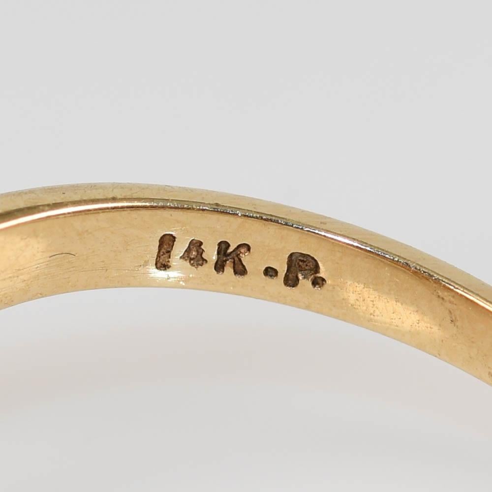 Women's or Men's 14K Yellow Gold Diamond Cocktail Ring 0.50ct For Sale