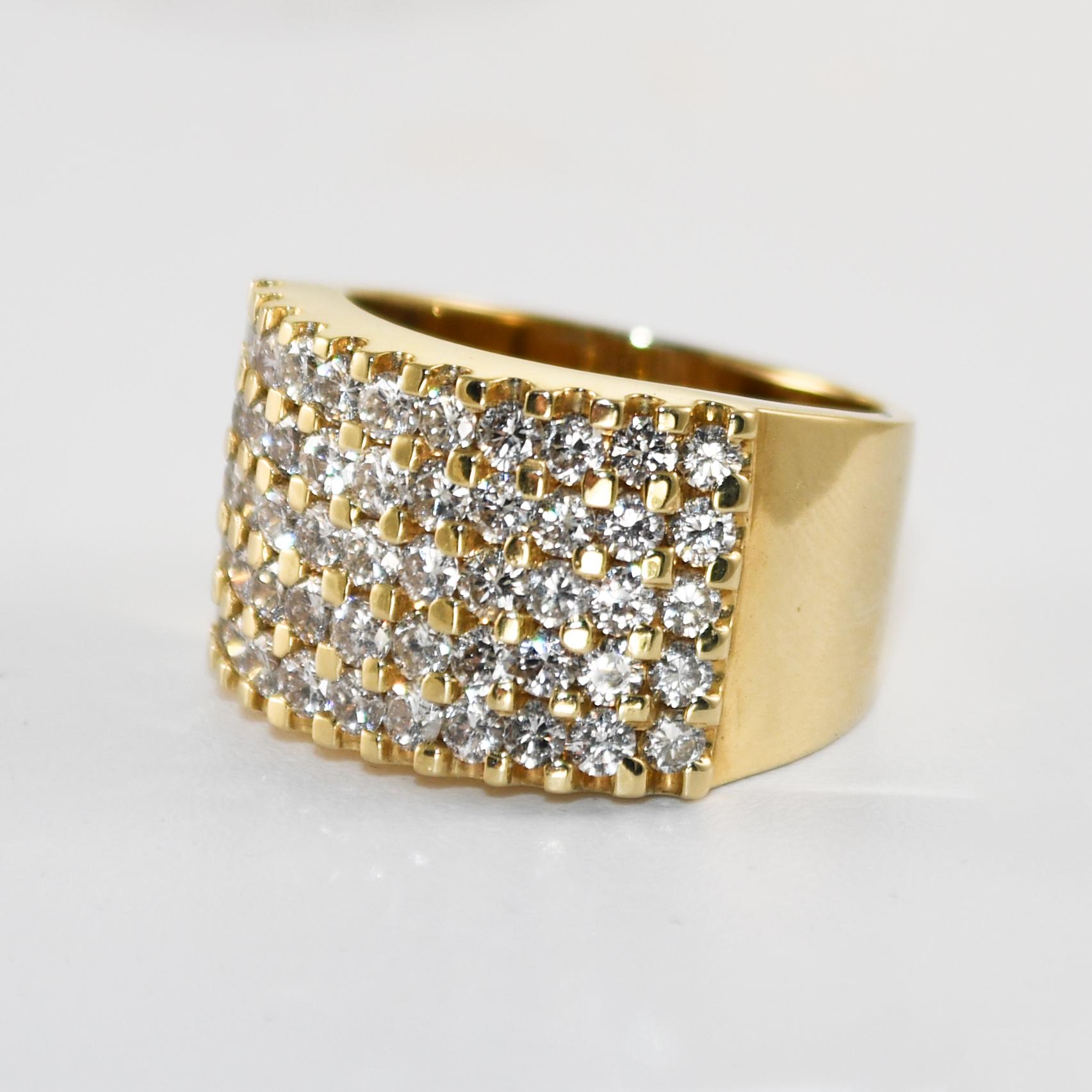 Bague cocktail en or jaune 14K avec diamant 1.50ct en vente 1
