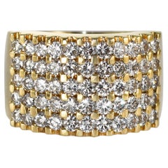 Bague cocktail en or jaune 14K avec diamant 1.50ct
