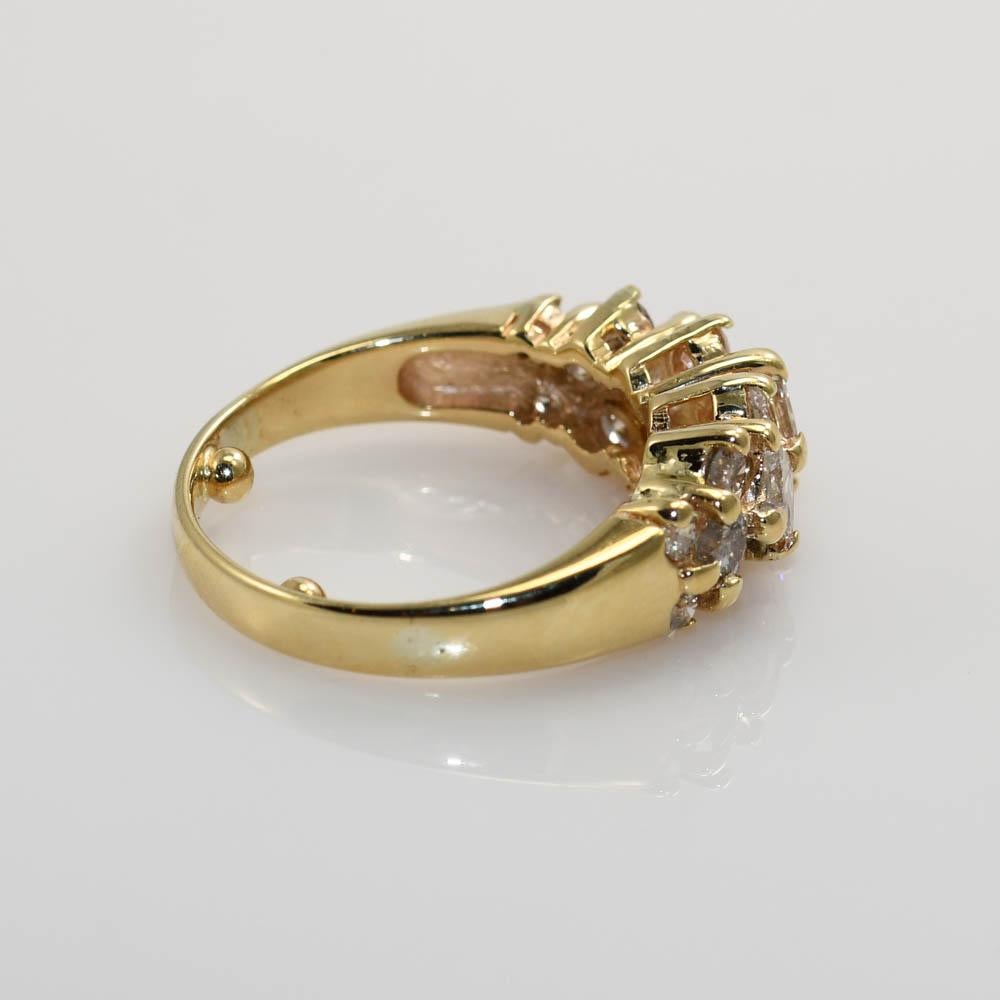 14K Yellow Gold Diamond Cocktail Ring, 1.50tdw, 4.8g For Sale 1