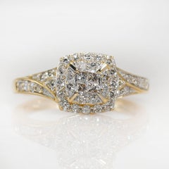 Anello Cocktail in oro giallo 14K con diamante .50TDW, 3,4g