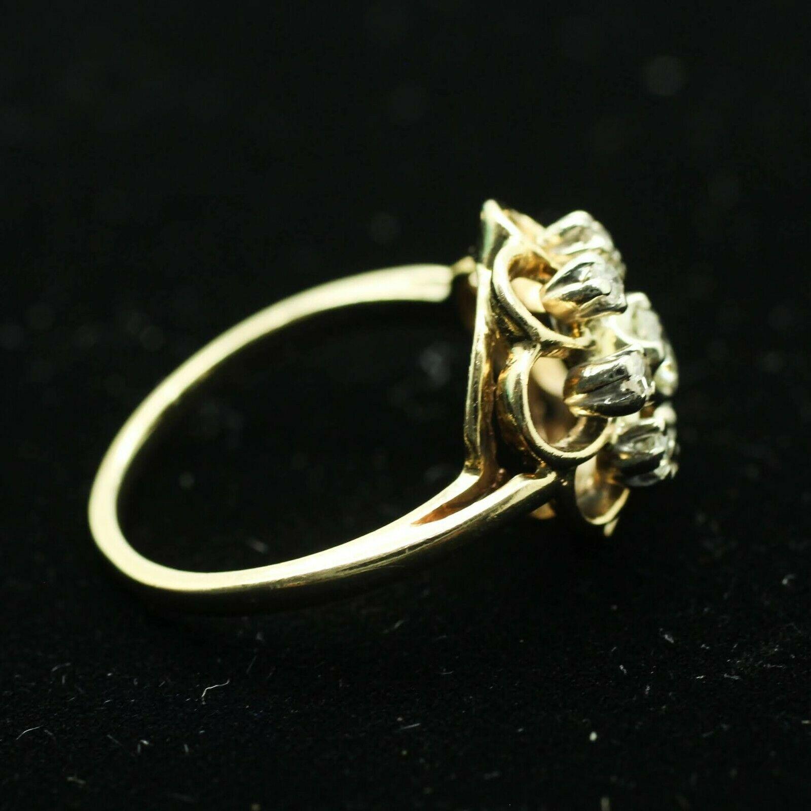 Contemporary 14 Karat Yellow Gold Diamond Cocktail Ring