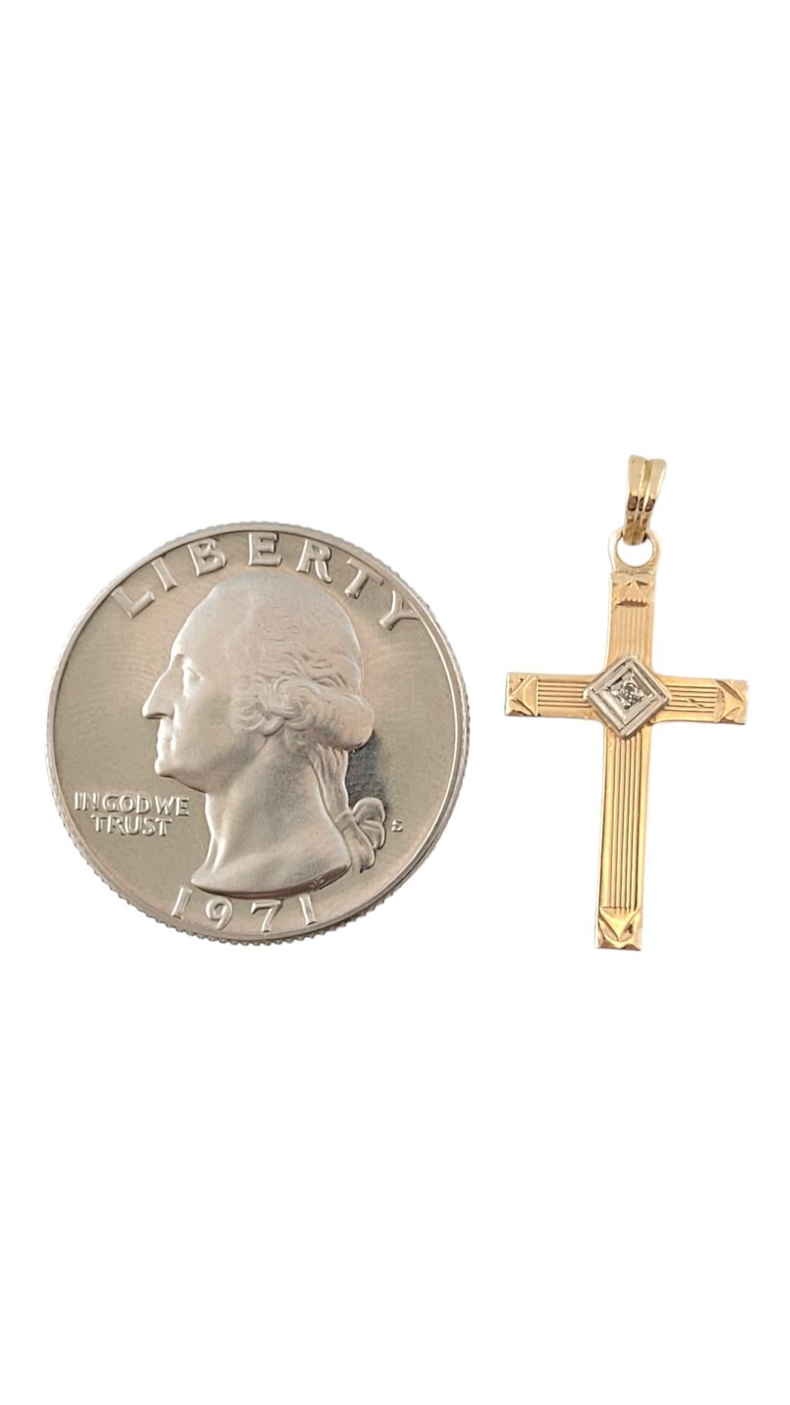 Women's 14K Yellow Gold Diamond Cross Pendant #16417 For Sale