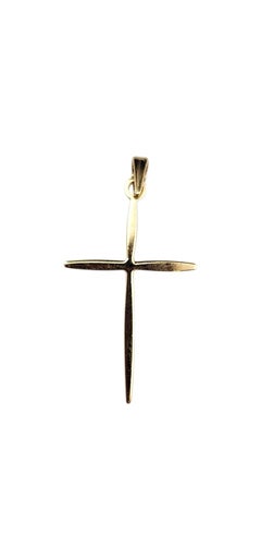 14K Yellow Gold Diamond Cross Pendant #24371