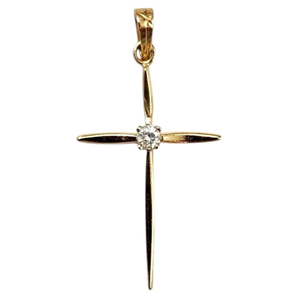 14K Yellow Gold Diamond Cross Pendant #24371