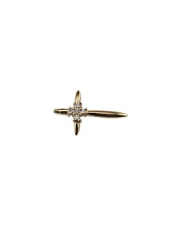 14K Yellow Gold Diamond Cross Pendant #24401