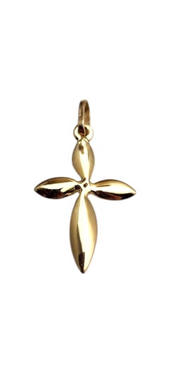 14K Yellow Gold Diamond Cross Pendant #25268