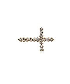 14K Yellow Gold Diamond Cross Pendant #25576