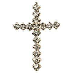 14K Yellow Gold Diamond Cross Pendant #25576