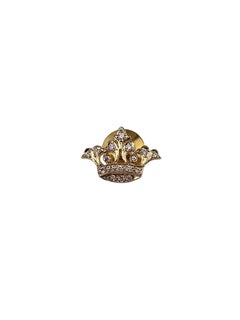 14K Yellow Gold Diamond Crown Pin/Brooch #24381