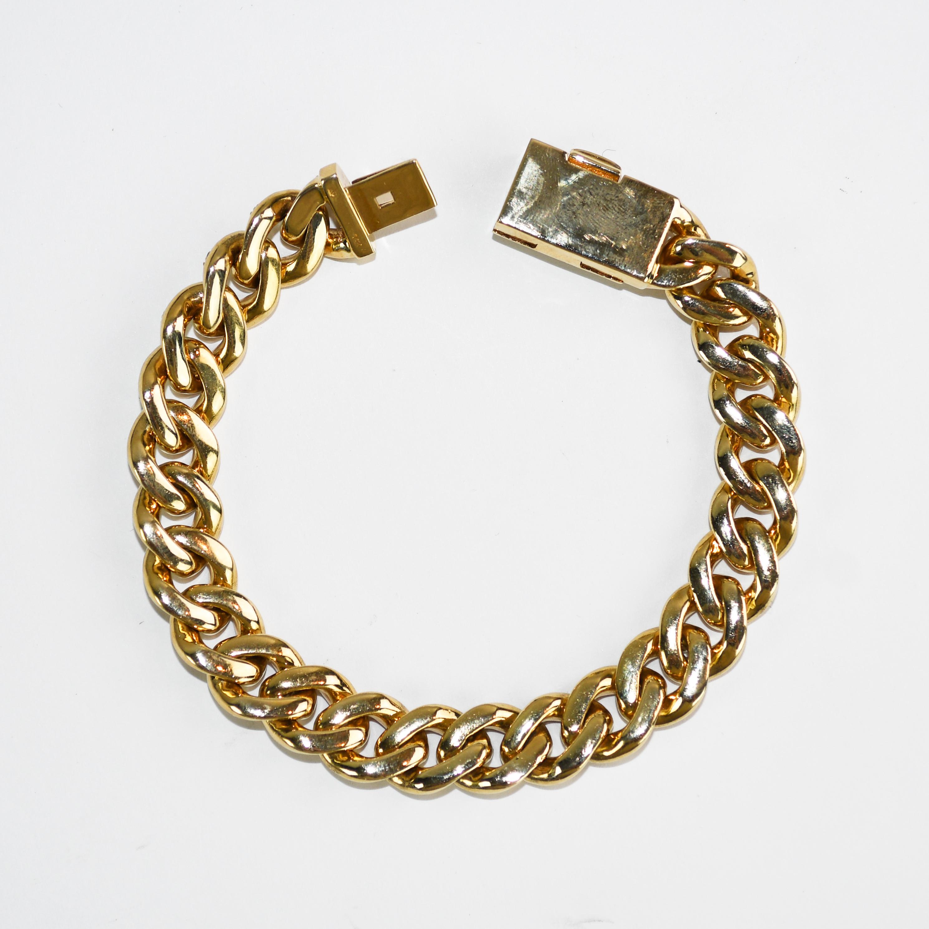 14K Yellow Gold Diamond Curb Link Bracelet 5.30ct In Excellent Condition For Sale In Laguna Beach, CA