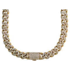 14K Gelbgold Diamant Kandare Link Kette 25.00ct