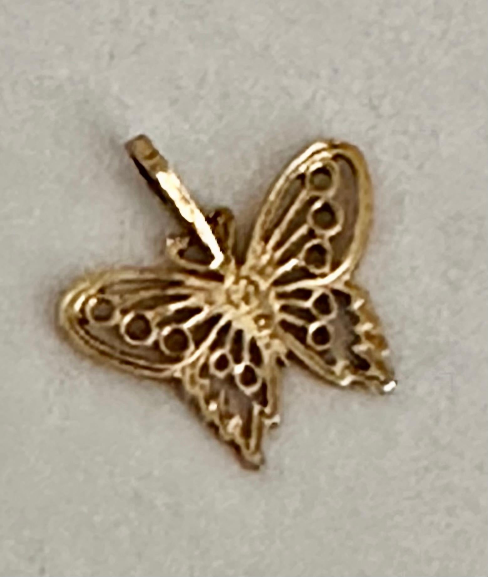 14k Yellow Gold ~ Diamond Cut Butterfly ~ approx. 3/4