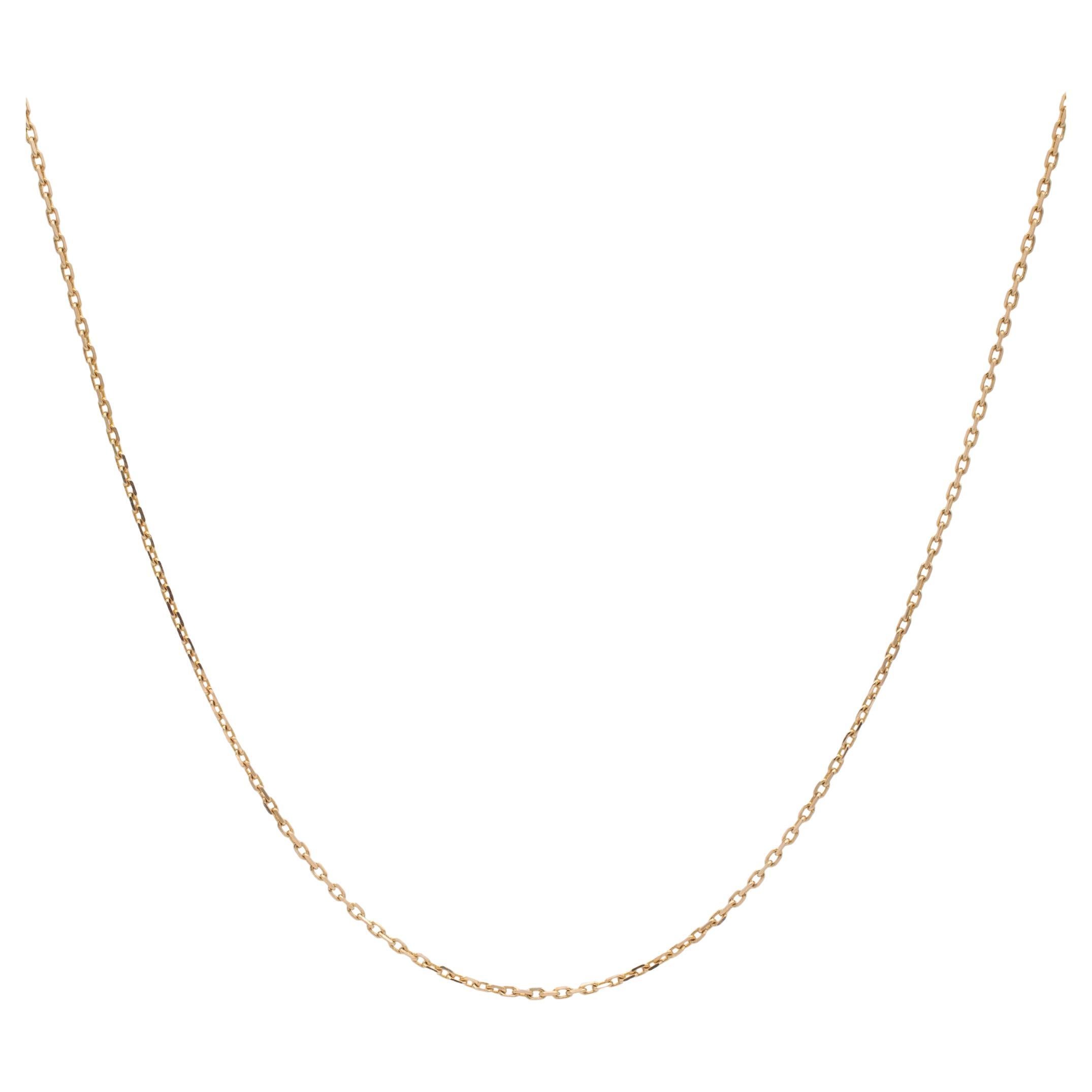 14K Yellow Gold Diamond Cut Chain Necklace For Sale