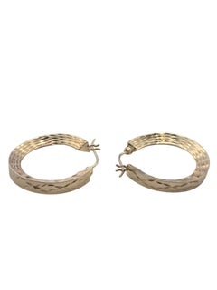 Orecchini a cerchio concavi con diamanti in oro giallo 14K #24878