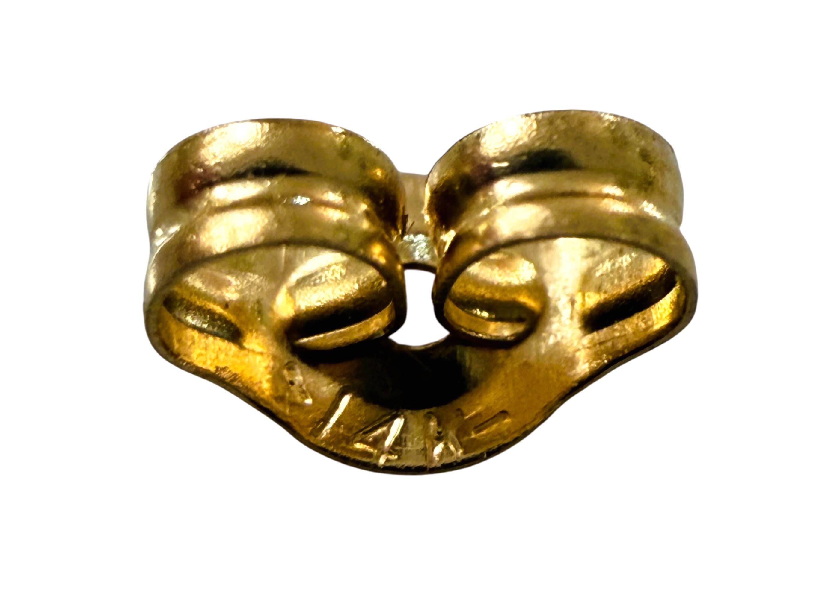 Art déco Boucles d'oreilles pendantes en or jaune 14K avec diamants, 2 pouces en vente