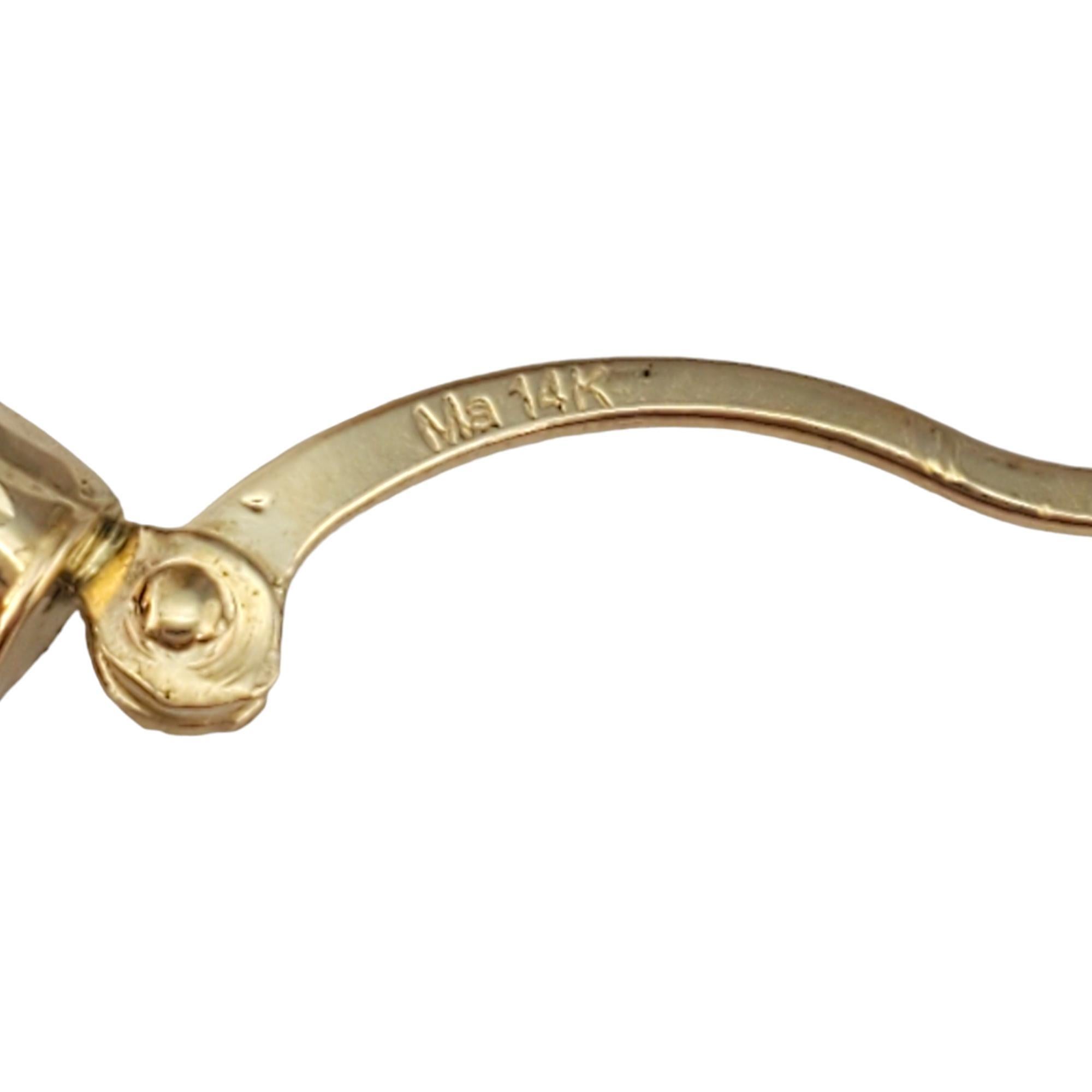 Créoles en or jaune 14 carats avec diamants taille #17952 Pour femmes en vente