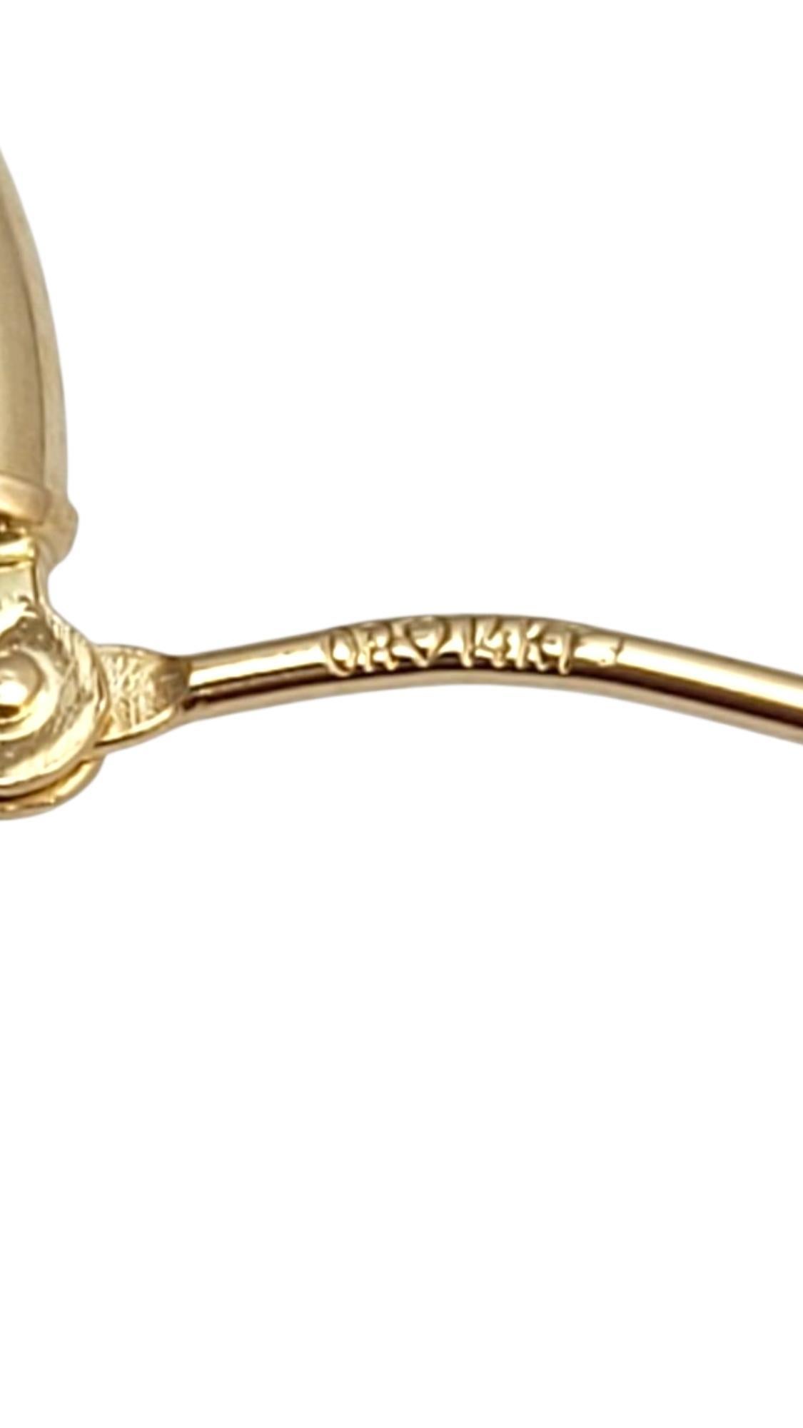Donna 14K Yellow Gold Diamond Cut Hoop Earrings #21648 in vendita