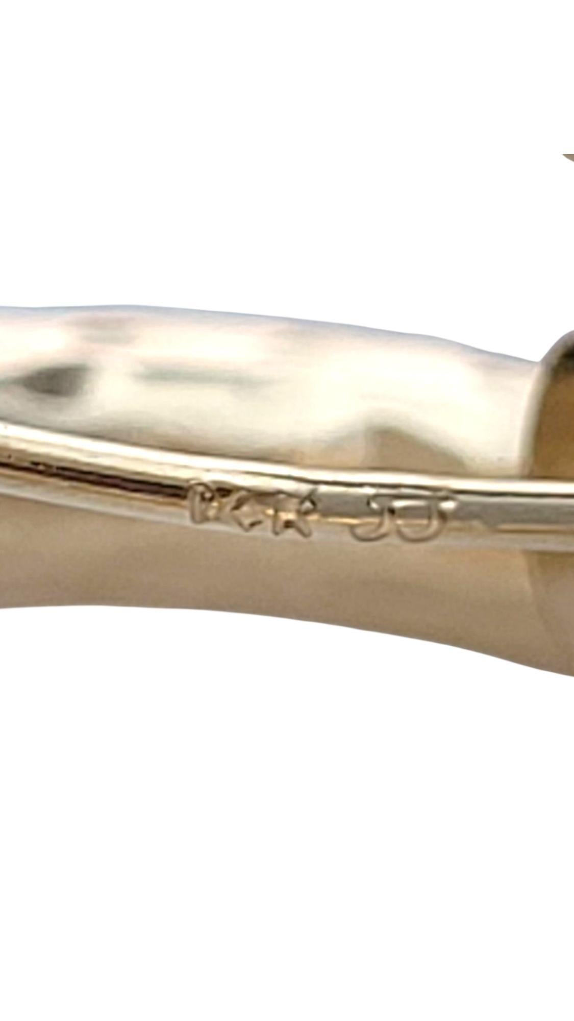Women's 14K Yellow Gold Diamond Cut Hoop Earrings #21723 For Sale
