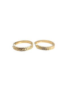 Orecchini a cerchio con taglio a diamante in oro giallo 14K #22857