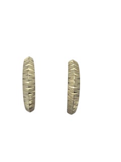 14K Yellow Gold Diamond Cut Hoop Earrings #24282