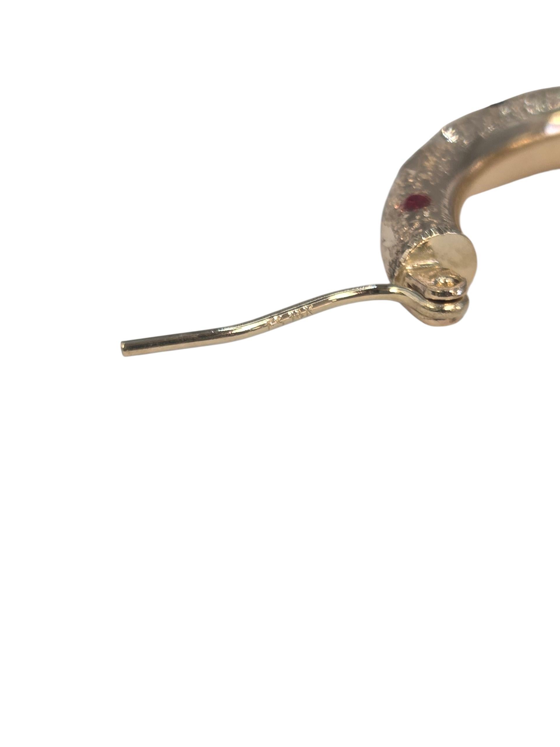 Boucles d'oreilles en or jaune 14k avec diamants et émail rouge, vert et bleu #23829 en vente 1