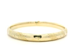 Bracelet à charnière ouverte en or jaune 14k avec diamants polis 6.2mm