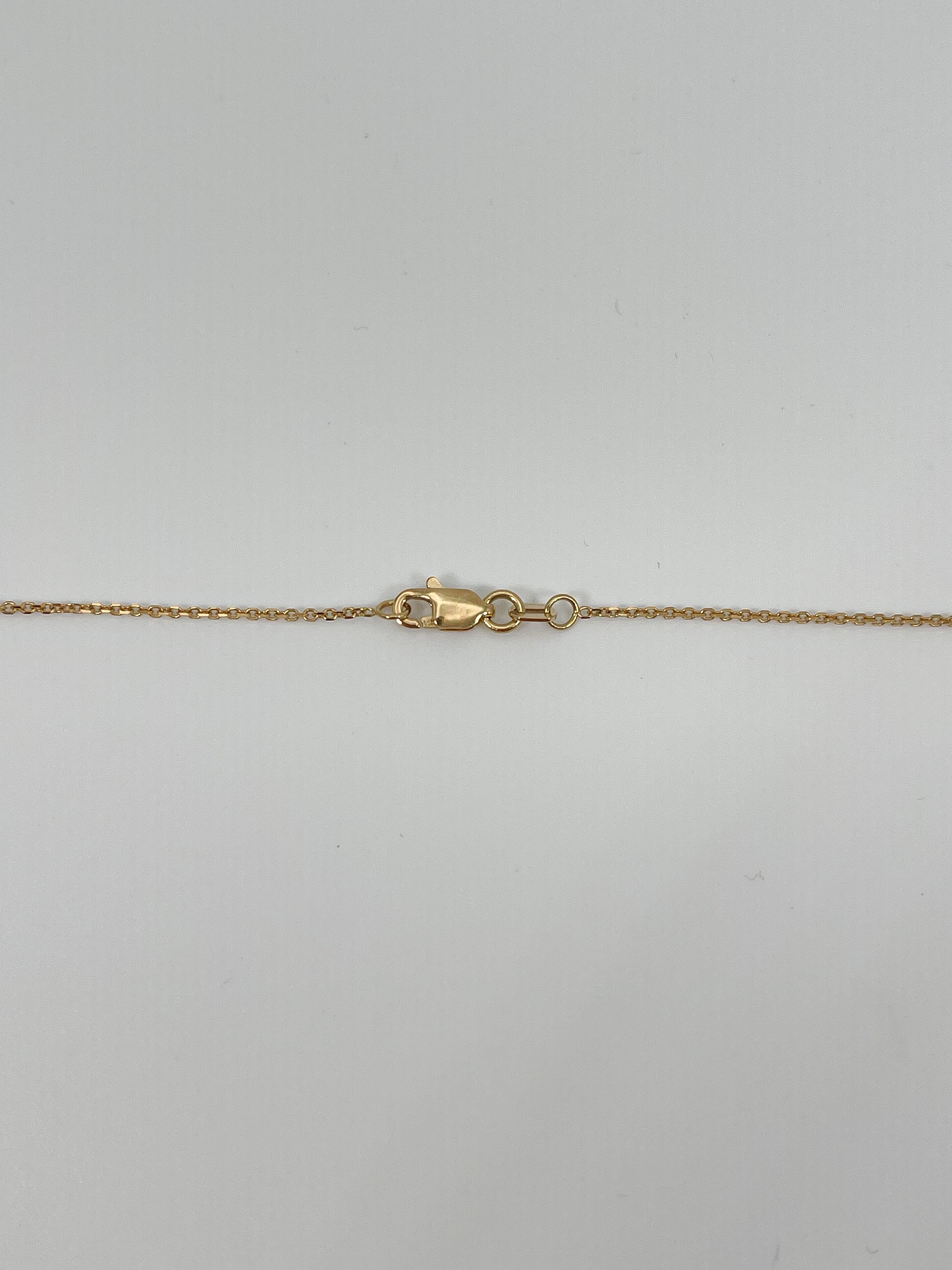 14K Yellow Gold Diamond Cut Turtle Pendant Necklace For Sale 1