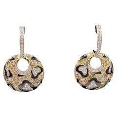 14k Yellow Gold Diamond Dangle Earrings 1.0CT
