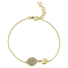 14K Gelbgold Diamant-Scheibenkette-Armband für sie