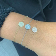 14 Karat Gelbgold Diamant-Disc-Kette Armband
