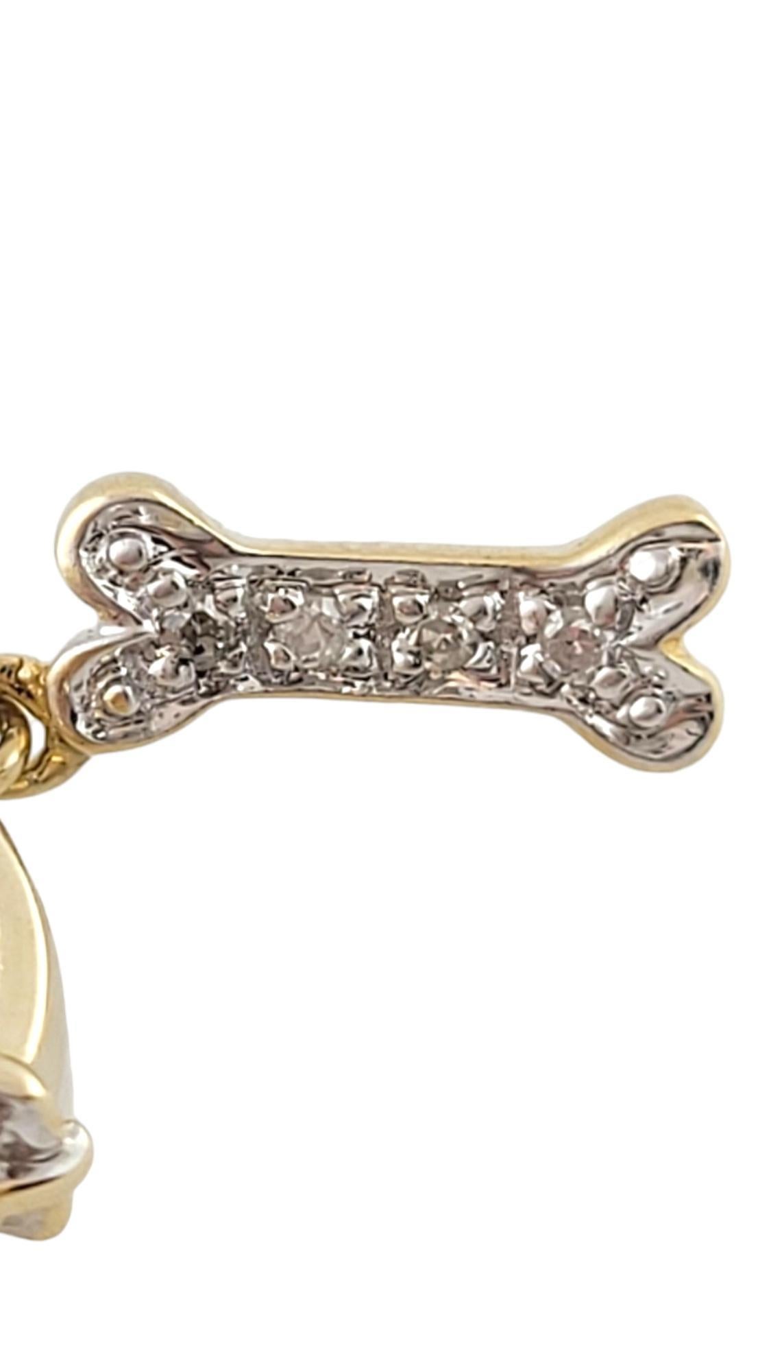 Single Cut 14K Yellow Gold Diamond Dog Collar Charm #18091 For Sale