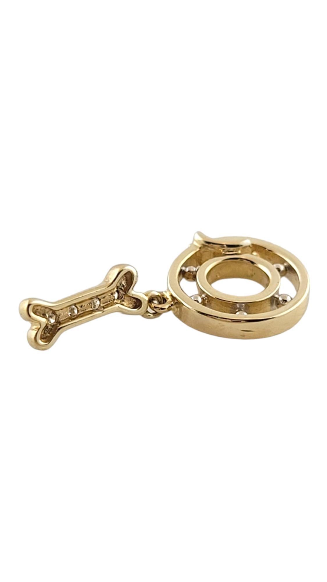 Women's 14K Yellow Gold Diamond Dog Collar Charm #18091 For Sale