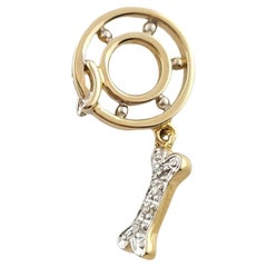 14K Yellow Gold Diamond Dog Collar Charm #18091