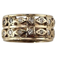 14K Yellow Gold Diamond Double Band Ring Size 5.75 #25340
