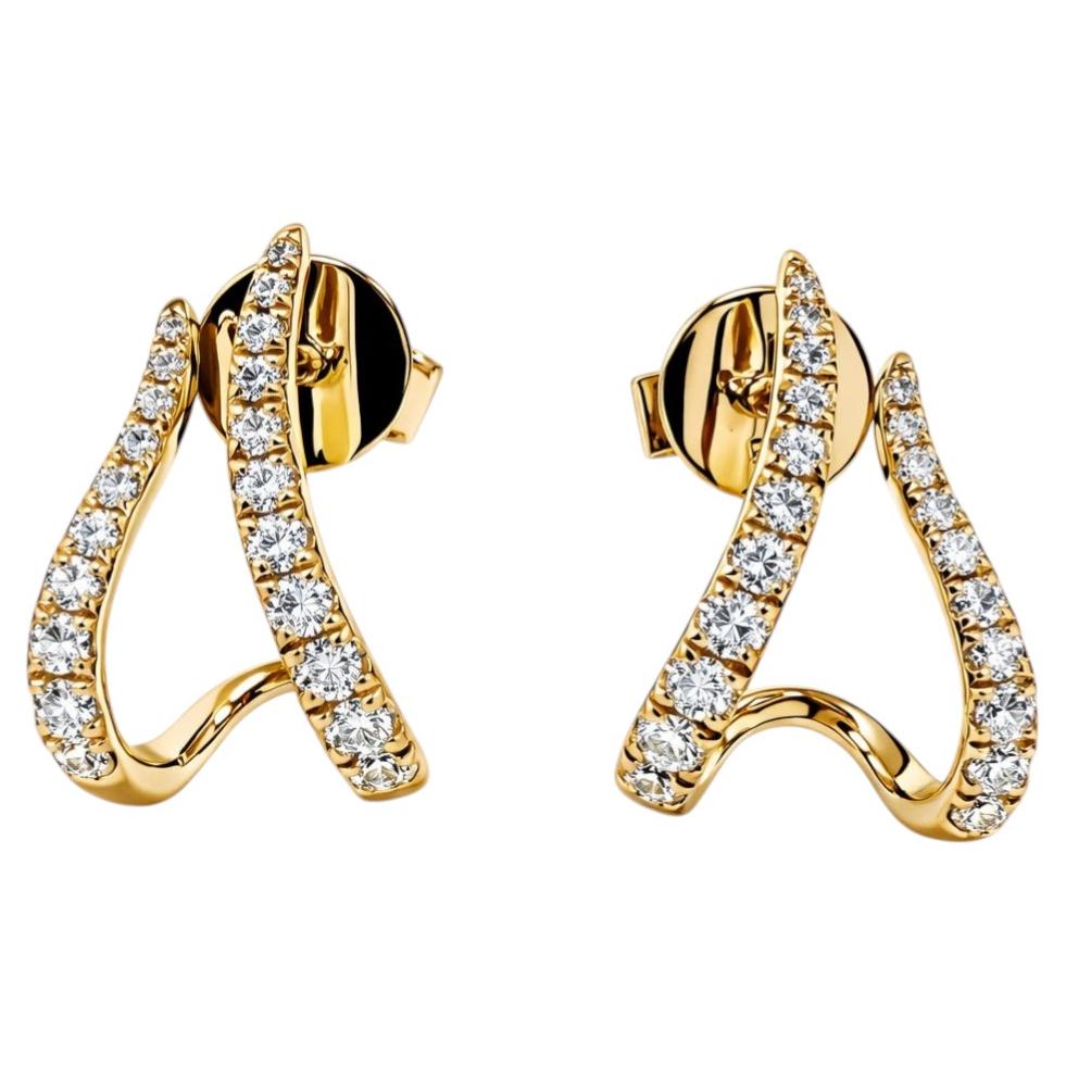 14K Yellow Gold Diamond Drop Earrings