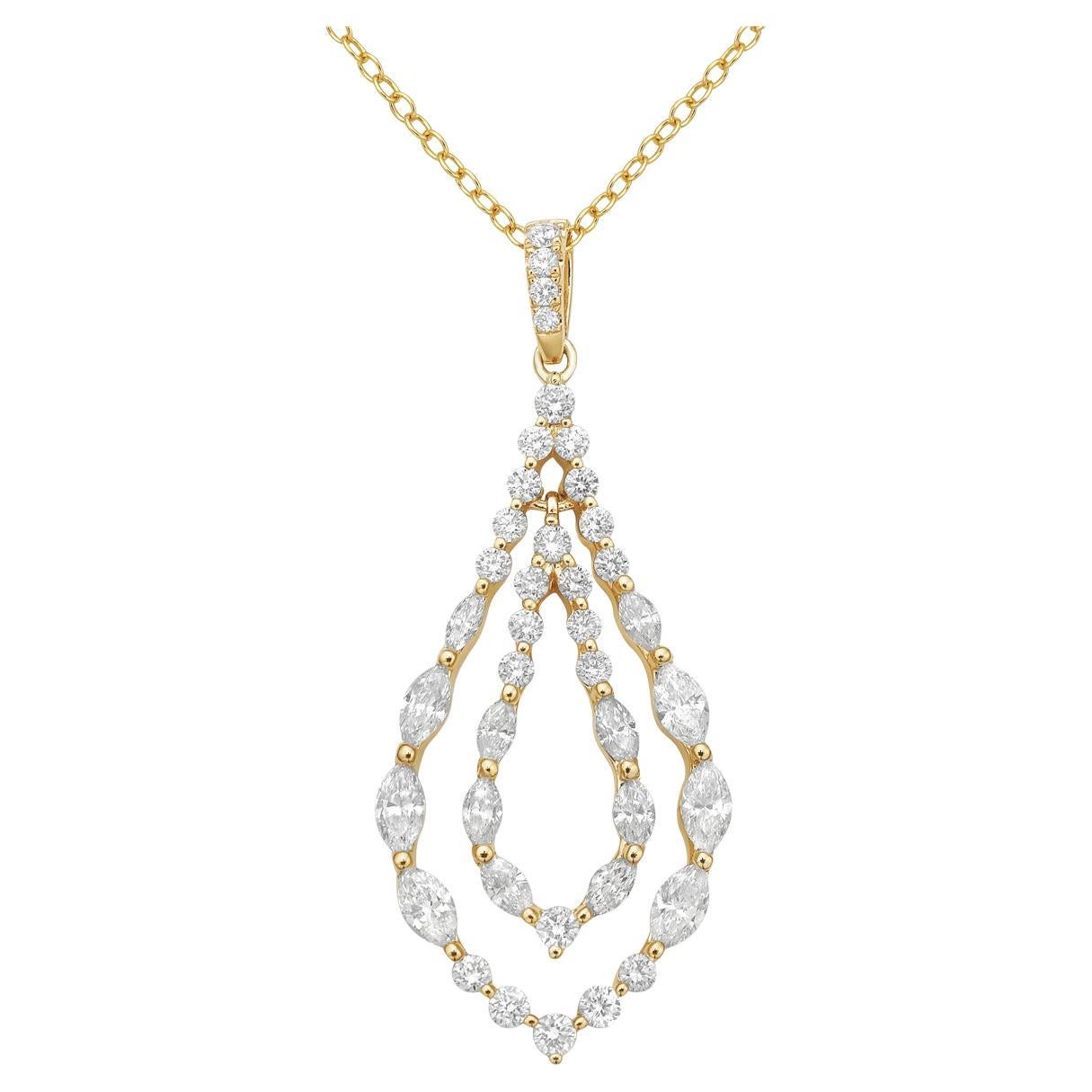Pendentif en or jaune 14K avec diamant